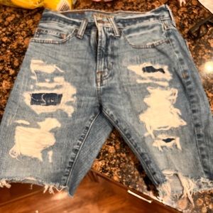 Mens Jean destroyed vintage shorts American eagle